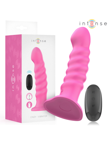 INTENSE CINDY VIBRADOR TALLA L DISENO EN ESPIRAL 10 VIBRACIONES ROSA CONTROL REMOTO