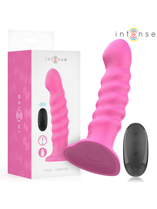 INTENSE CINDY VIBRADOR TALLA L DISENO EN ESPIRAL 10 VIBRACIONES ROSA CONTROL REMOTO