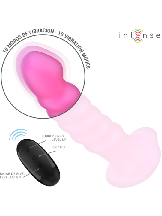 INTENSE CINDY VIBRADOR TALLA L DISENO EN ESPIRAL 10 VIBRACIONES ROSA CONTROL REMOTO