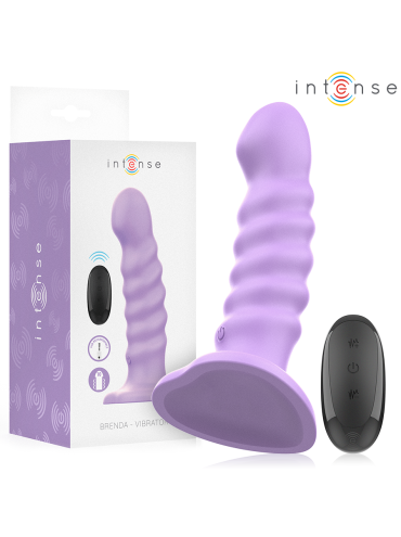 INTENSE BRENDA VIBRADOR TALLA M DISENO EN ESPIRAL 10 VIBRACIONES MORADO CONTROL REMOTO