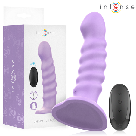 INTENSE BRENDA VIBRADOR TALLA M DISENO EN ESPIRAL 10 VIBRACIONES MORADO CONTROL REMOTO