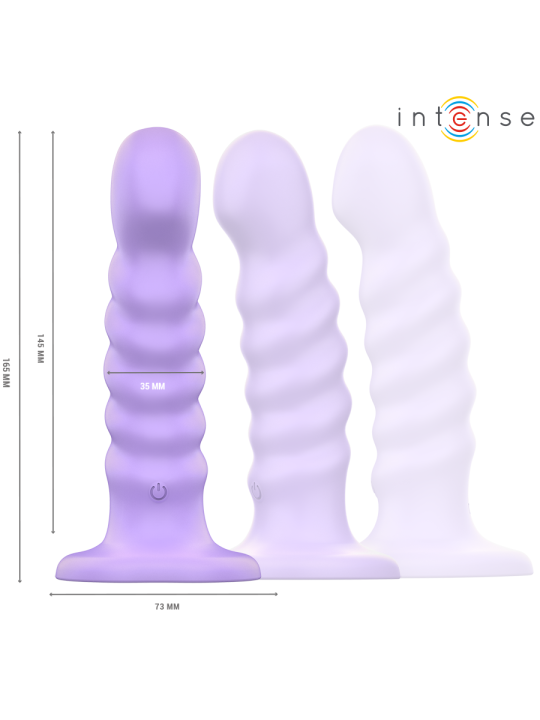 INTENSE BRENDA VIBRADOR TALLA M DISENO EN ESPIRAL 10 VIBRACIONES MORADO CONTROL REMOTO