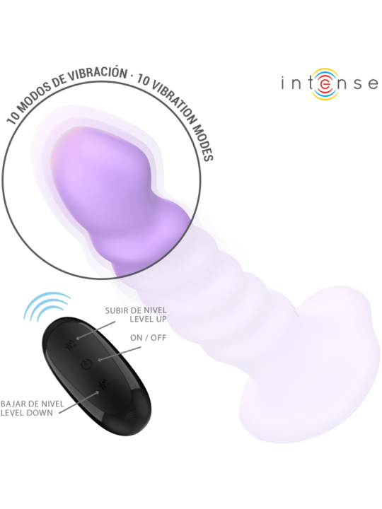 INTENSE BRENDA VIBRADOR TALLA M DISENO EN ESPIRAL 10 VIBRACIONES MORADO CONTROL REMOTO