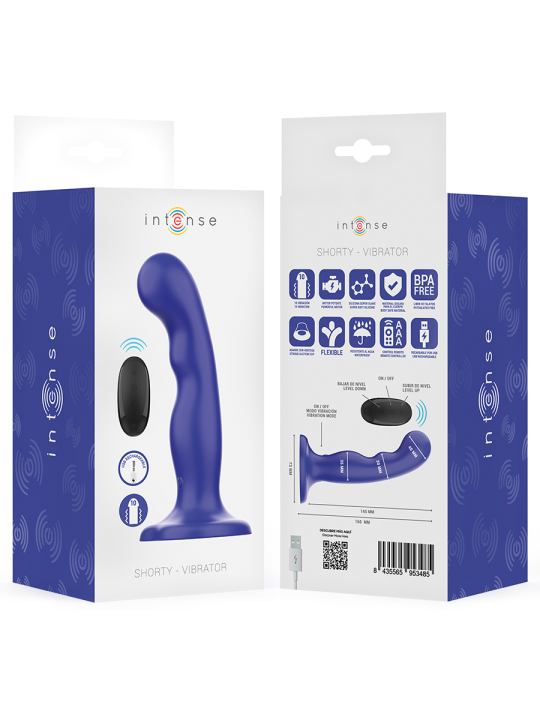 INTENSE SHORTY VIBRADOR CON VENTOSA AZUL CONTROL REMOTO