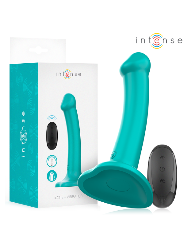 INTENSE KATIE VIBRADOR CON VENTOSA 10 VIBRACIONES AZUL OSCURO CONTROL REMOTO