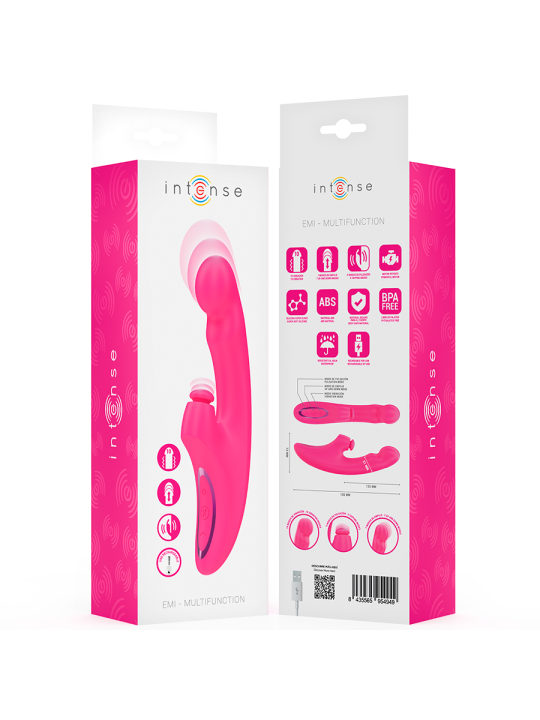 INTENSE EMI VIBRADOR 135 CM MULTIFUNCION 3 EN 1 10 VIBRACIONES ROSA