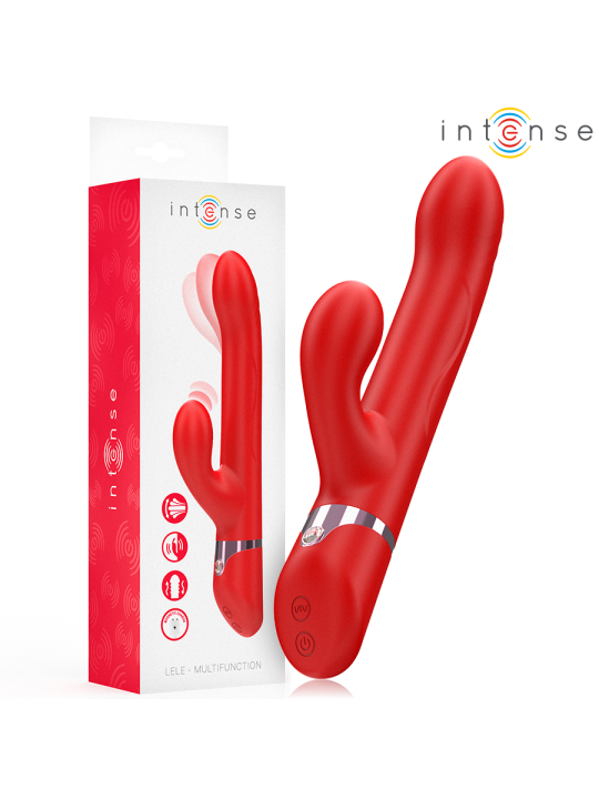 INTENSE LELE VIBRADOR MULTIFUNCION ROTATORIO OSCILACION ESTIMULACION ROJO