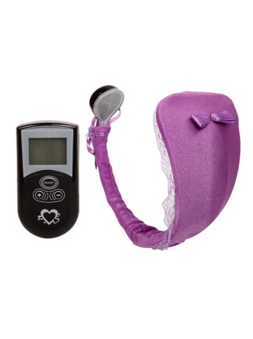 BAILE TANGA CON VIBRADOR CON CONTROL REMOTO LILA