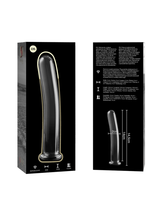 NEBULA SERIES BY IBIZA MODELO 8 DILDO CRISTAL TRANSPARENTE 145 CM O 2 CM
