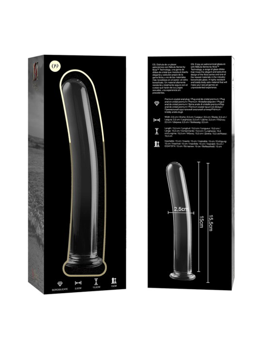 NEBULA SERIES BY IBIZA MODELO 9 DILDO CRISTAL TRANSPARENTE 155 CM O 25 CM