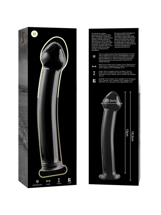 NEBULA SERIES BY IBIZA MODELO 11 DILDO CRISTAL TRANSPARENTE 16 CM O 3 CM