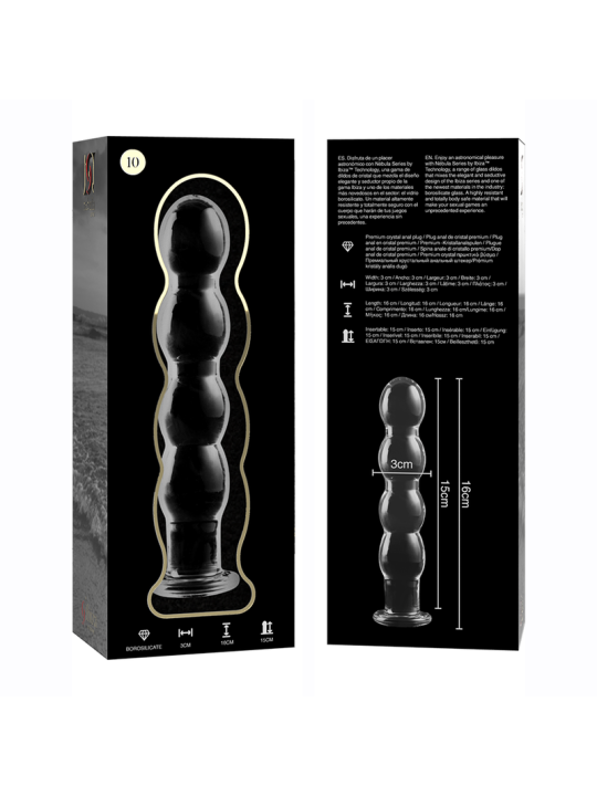 NEBULA SERIES BY IBIZA MODELO 10 DILDO CRISTAL TRANSPARENTE 165 CM O 35 CM