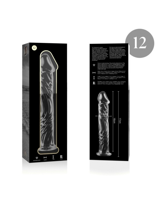 NEBULA SERIES BY IBIZA MODELO 12 DILDO CRISTAL TRANSPARENTE 17 CM O 35 CM