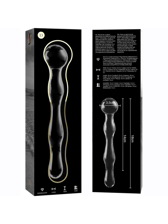 NEBULA SERIES BY IBIZA MODELO 13 DILDO CRISTAL TRANSPARENTE 18 CM O 35 CM