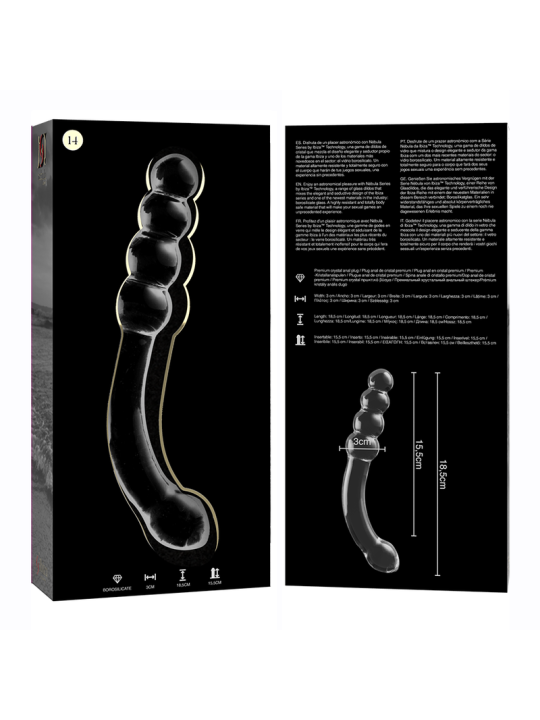 NEBULA SERIES BY IBIZA MODELO 14 DILDO CRISTAL TRANSPARENTE 185 CM O 3 CM