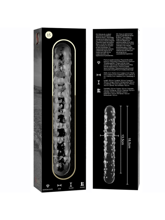 NEBULA SERIES BY IBIZA MODELO 15 DILDO CRISTAL TRANSPARENTE 185 CM O 3 CM