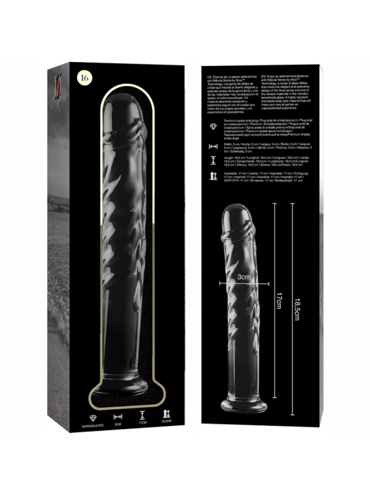 NEBULA SERIES BY IBIZA MODELO 16 DILDO CRISTAL TRANSPARENTE 185 CM O 3 CM