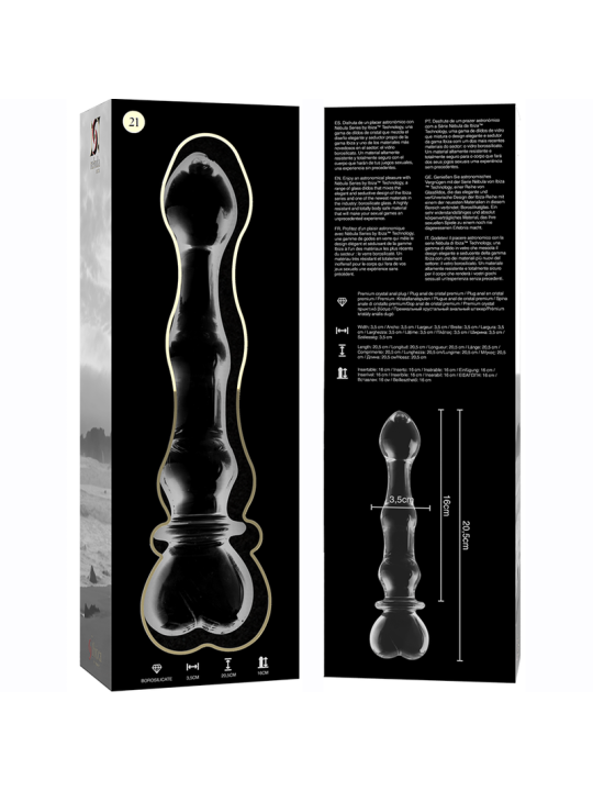 NEBULA SERIES BY IBIZA MODELO 21 DILDO CRISTAL TRANSPARENTE 205 CM O 35 CM