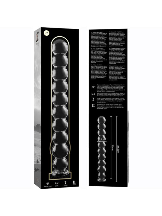 NEBULA SERIES BY IBIZA MODELO 22 DILDO CRISTAL TRANSPARENTE 215 CM O 25 CM