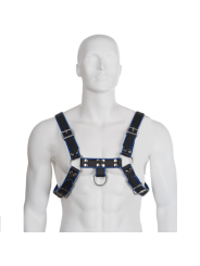 LEATHER BODY ARNES CUERO AZUL Y NEGRO CHEST BULLDOG