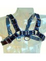LEATHER BODY ARNES CUERO AZUL Y NEGRO CHEST BULLDOG