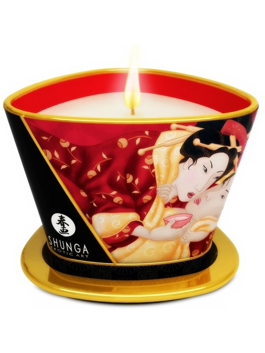 SHUNGA MINI CARESS BY CANDELIGHT VELA MASAJE FRESAS Y CAVA 170 ML