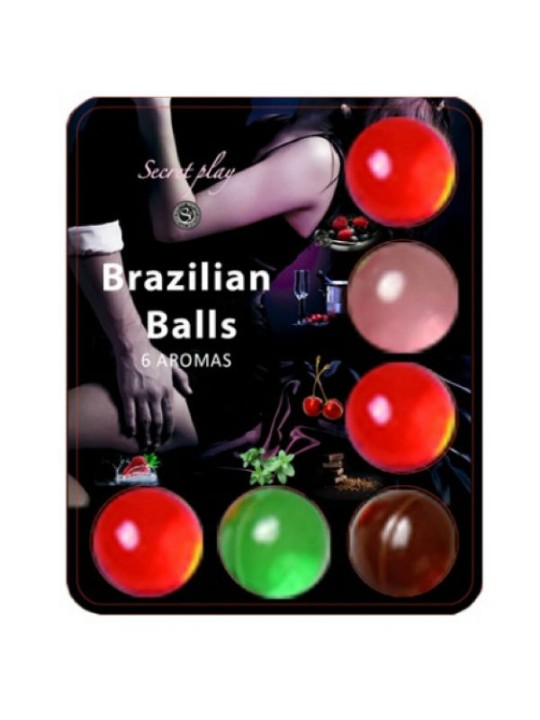 SECRETPLAY 6 HOT BALLS LUBRICANTE CON AROMA DE FRUTAS