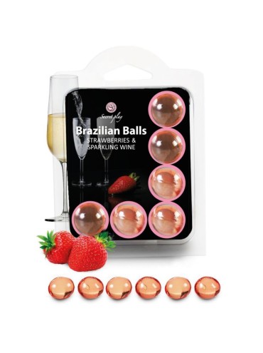 SECRETPLAY SET 6 BRAZILIANS BALLS FRESAS CON CAVA
