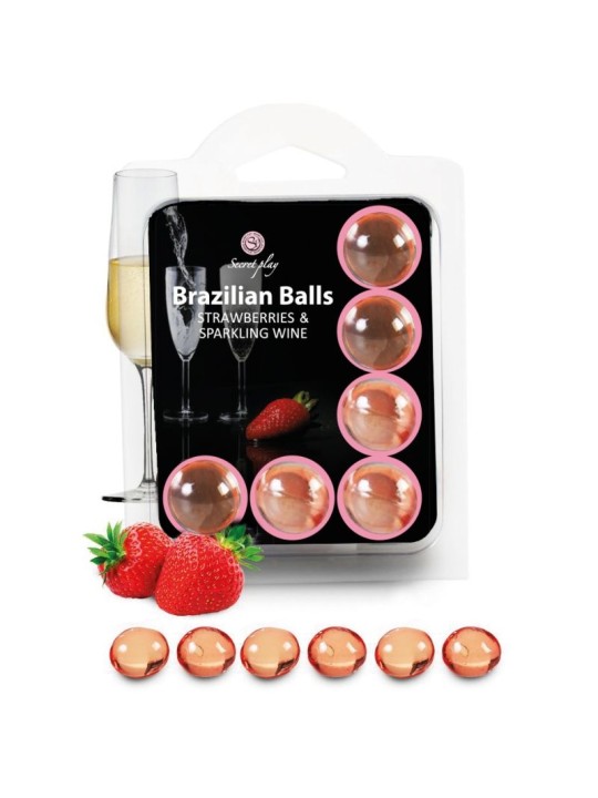SECRETPLAY SET 6 BRAZILIANS BALLS FRESAS CON CAVA