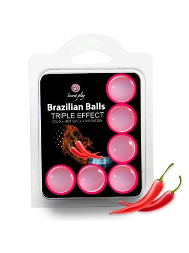 SECRETPLAY SET 6 BRAZILIAN BALLS TRIPLE EFECTO