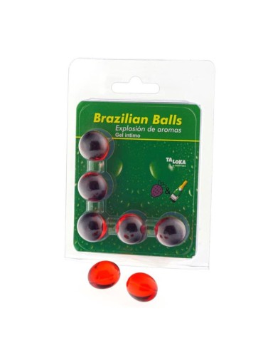 TALOKA BRAZILIAN BALLS GEL INTIMO FRESAS CHAMPN 5 BOLAS