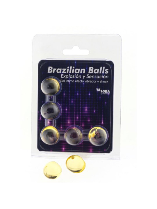 TALOKA BRAZILIAN BALLS GEL EXCITANTE EFECTO VIBRACION Y SHOCK 5 BOLAS