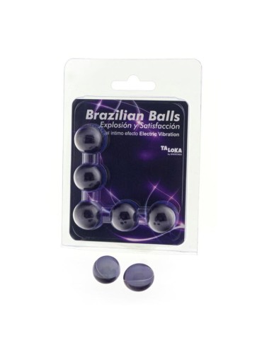 TALOKA BRAZILIAN BALLS GEL EXCITANTE EFECTO VIBRACION ELECTRICA 5 BOLAS