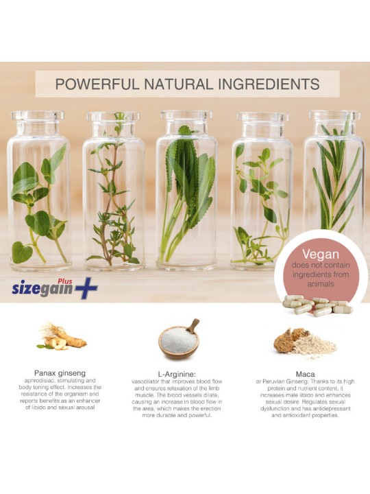 500 COSMETICS SIZEGAIN PLUS PASTILLAS PARA ALARGAR EL PENE