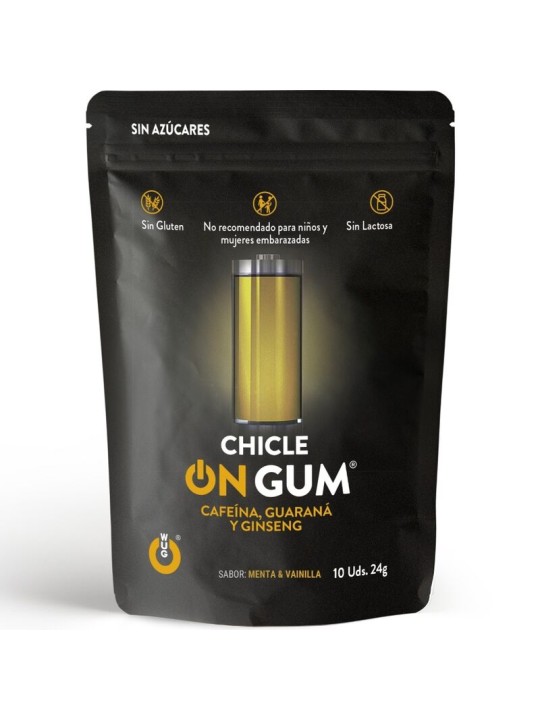 WUG GUM ON CHICLE CAFEINA GINSENG Y GUARANA 10 UNIDADES
