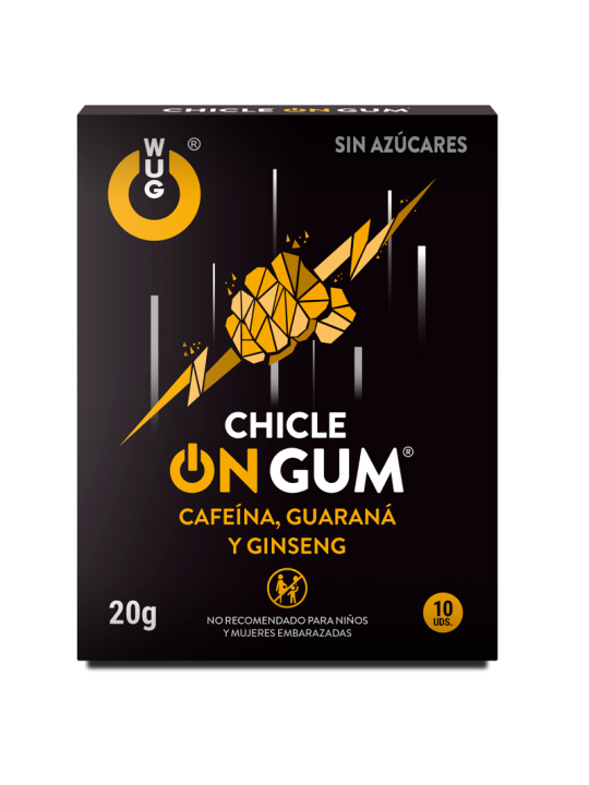 WUG GUM ON CHICLE CAFEINA GINSENG Y GUARANA 10 UNIDADES