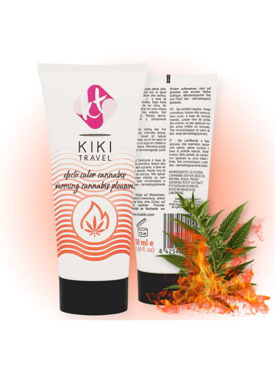 KIKI TRAVEL GEL DESLIZANTE SABOR A CANNABIS EFECTO CALOR INTENSO 50 ML