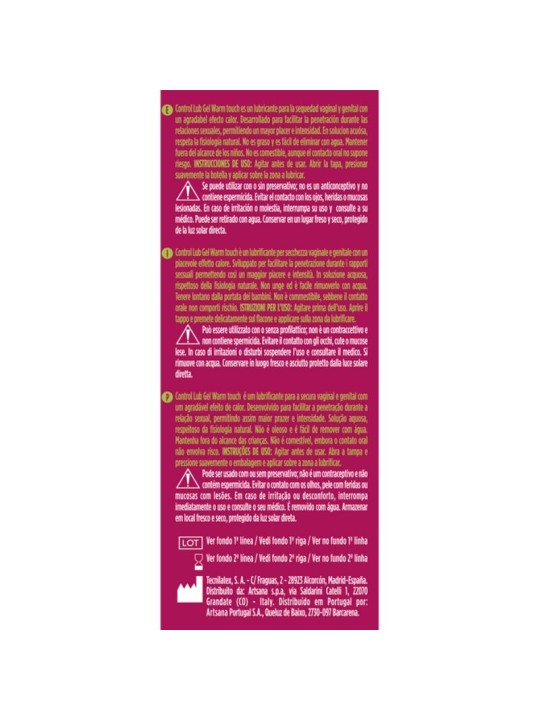 CONTROL LUB GEL LUBRICANTE EFECTO CALOR 75 ML