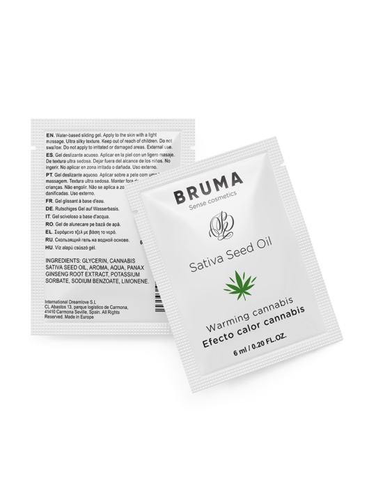 BRUMA 6 ML GEL DESLIZANTE CON ACEITE DE SEMILLA EFECTO CALOR SABOR CANNABIS
