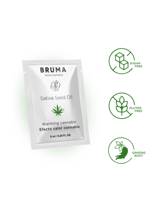 BRUMA 6 ML GEL DESLIZANTE CON ACEITE DE SEMILLA EFECTO CALOR SABOR CANNABIS