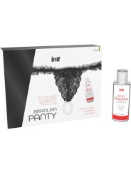 INTT RELEASES PANTY BRASILENA NEGRA CON PERLAS Y GEL LUBRICANTE 50 ML