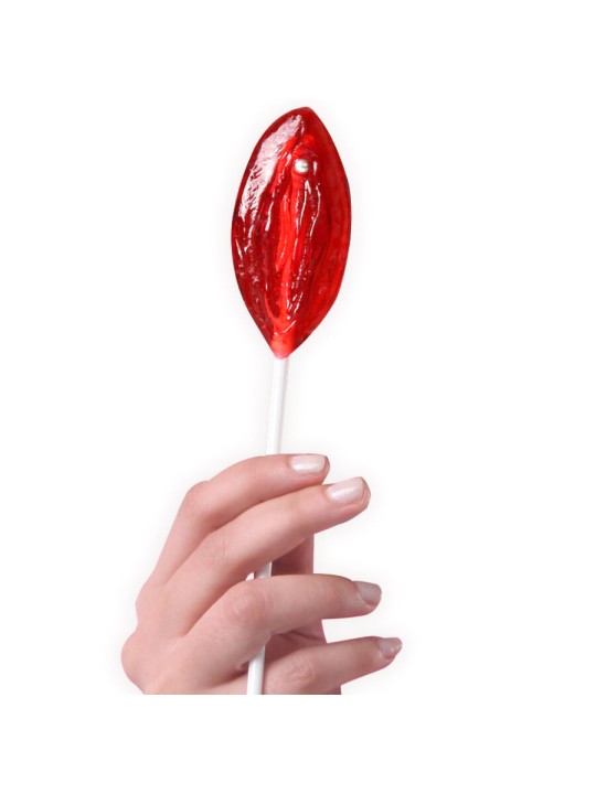 SECRETPLAY EXPOSITOR SURTIDO PIRULETAS VAGINA FRESA 40 UNIDADES