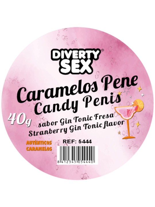 DIABLO PICANTE 20 CARAMELOS CON FORMA DE PENE CON SABOR GIN TONIC
