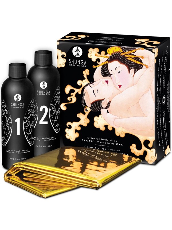 SHUNGA GEL DE MASAJE EROTICO CUERPO A CUERPO ORIENTAL MELON MANGO