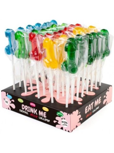 SECRETPLAY EXPOSITOR SURTIDO PIRULETAS PENE CON ALCOHOL 40 UNIDADES