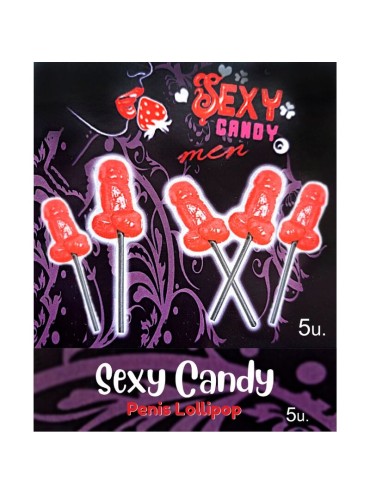 DIABLO PICANTE CAJA 5 PIRULETAS FORMA PENE CEREZA