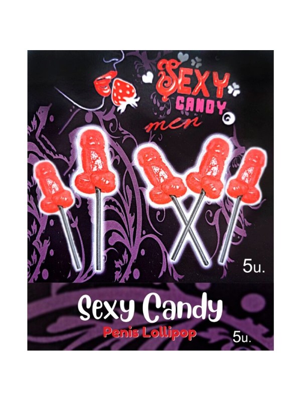 DIABLO PICANTE CAJA 5 PIRULETAS FORMA PENE CEREZA