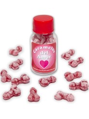 DIABLO PICANTE 12 CARAMELOS DEL AMOR FORMA PENE FRESA CEREZA