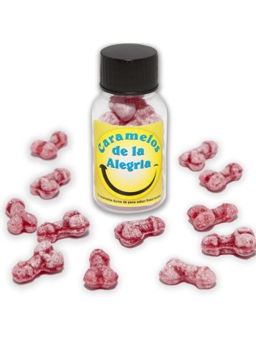 DIABLO PICANTE 12 CARAMELOS DE LA ALEGRIA FORMA PENE FRESA CEREZA