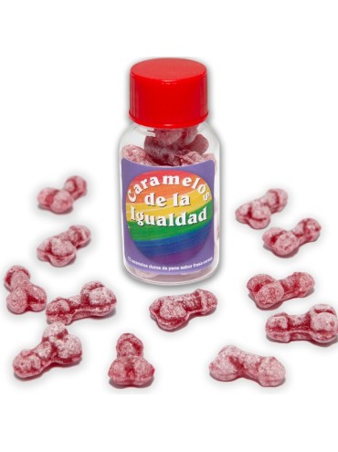 DIABLO PICANTE 12 CARAMELOS DE LA IGUALDAD FORMA PENE FRESA CEREZA